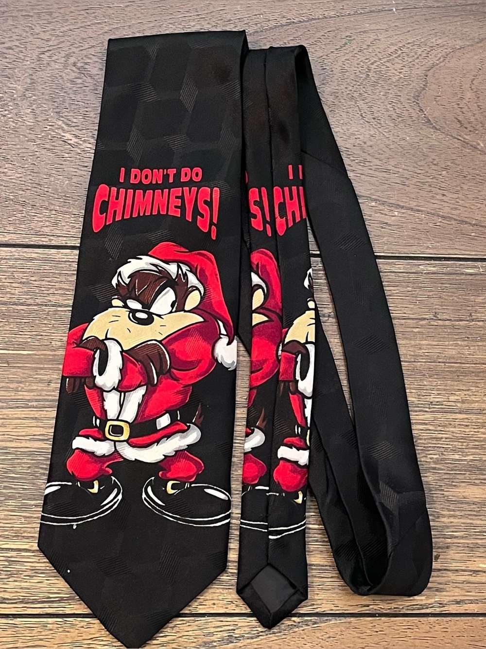 Vintage Looney Tunes Mania Taz Tasmanian Devil Christmas Neck Tie